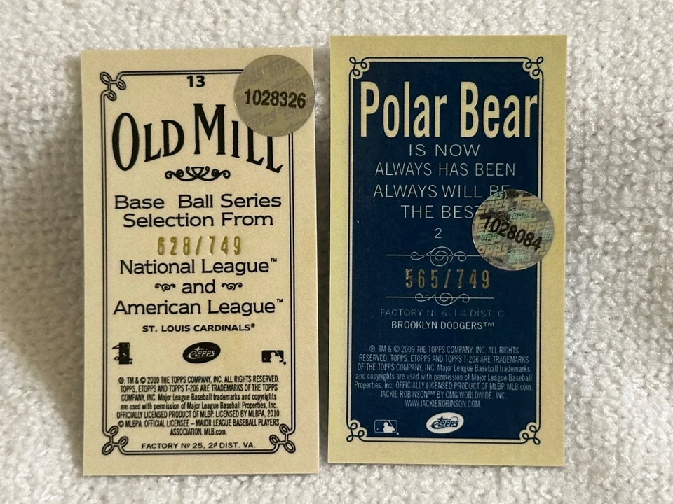 2009 eTOPPS 2009 JACKIE ROBINSON & 2010 ALBERT PUJOLS T-206 TRIBUTE - Image 2 of 2