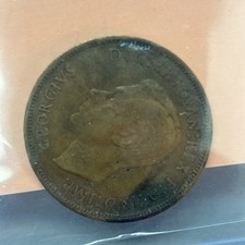 United Kingdom 1939 1 One Penny KM#845 Bronze King George VI Britannia Seated