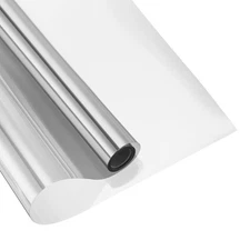 Window Privacy Film One Way Heat Blocking Static Cling Silver 35.4x39.4"