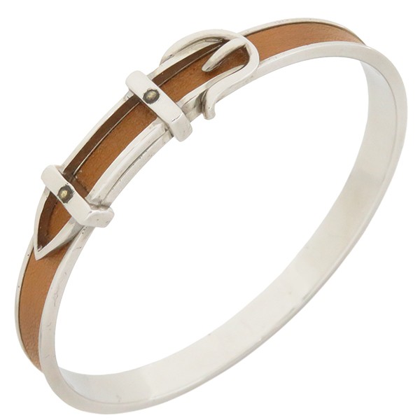 Vintage Brown Hermes Belt Bracelet in Metal  