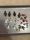 lot of 9 lego star wars minifigures used and mixed accessories