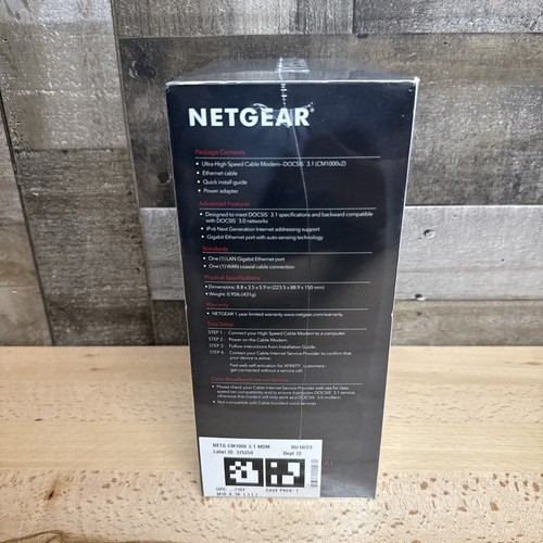 SEALED Netgear CM1000 Ultra-High Speed Cable Modem DOCSIS 3.1 6Gbps Xfinity Cox - Picture 6 of 7