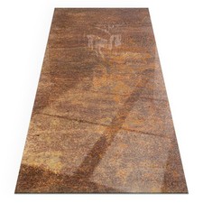 Piastra Vetro Stufa Protezione Contro Scintille Motivo Ruggine su Struttura Metallica 120x60 cm