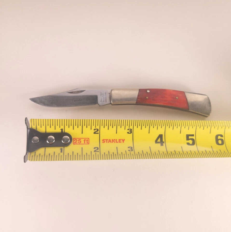 Vintage Frost Cutlery Sioux Hunter Lockback Knife Japan Jigged Bone Red 70s-80s - Image 4 of 4