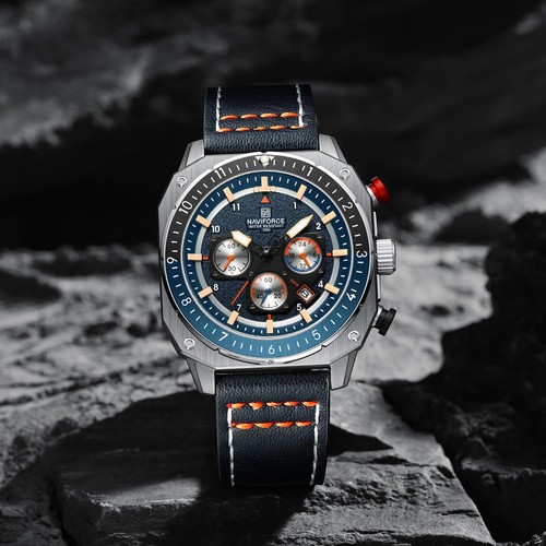 Fashion Leather Band Watches for Men Analog Sport Waterproof Chronograph Squa... - Picture 7 of 7
