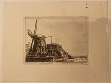After REMBRANDT, "Le Moulin" - 17th century engraving