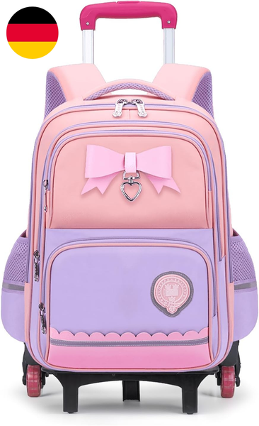 Amythe Schulranzen Mit Rollen FüR MäDchen, Schulrucksack 1.-5. Klasse Lila | Tro-image