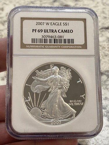 2007 W ~ NGC PF69 ULTRA CAMEO 1 OZ AMERICAN SILVER EAGLE