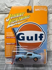 Johnny Lightning Gulf Muscle Cars 1967 Shelby GT-500 3 Light Blue and Orange