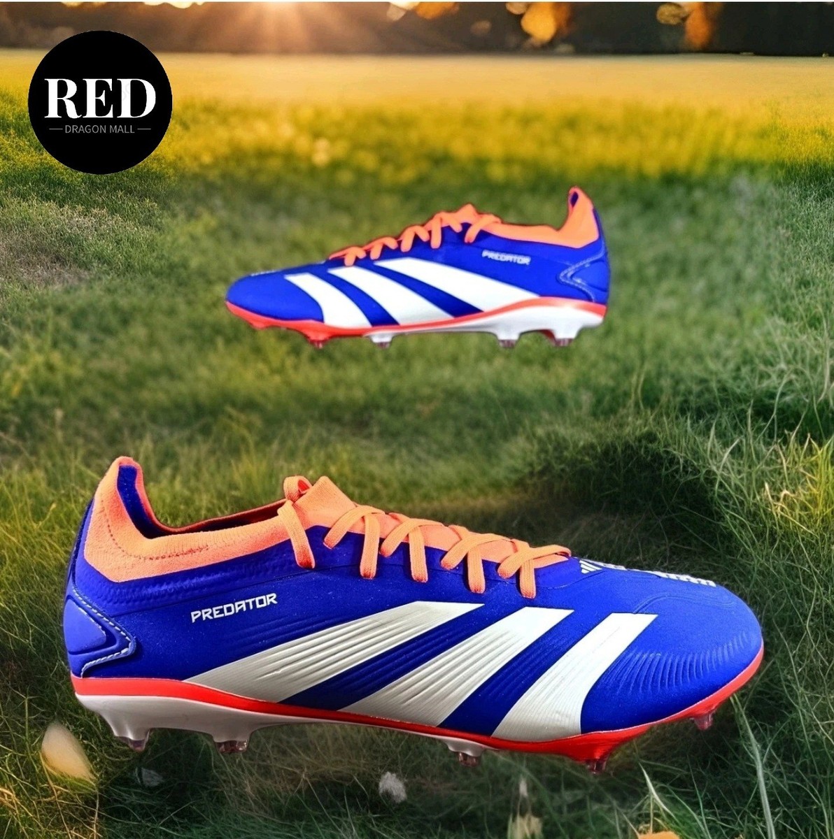 NEW Adidas Predator Pro Elite FG Soccer Cleats IF6330 Size 8.5 Blue Adidas Predator Pro Elite FG Soccer Cleats Lucid Blue Orange  main image 4