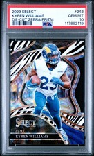 2023 PANINI SELECT DIE-CUT ZEBRA PRIZM #242 KYREN WILLIAMS PSA 10
