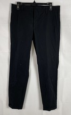 Prada Men's Black Techno Gabardine Slim Fit Trousers Cuffed Pants Sz 46 32x30