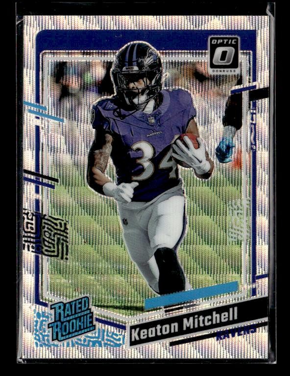 2023 Donruss Optic #207 Keaton Mitchell Rated Rookie Wave #/300 Baltimore Ravens