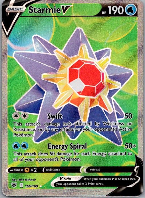 Starmie V 166/189 Ultra Rare Astral Radiance Pokemon Holo Near Mint
