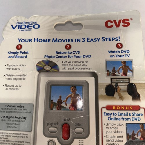 Videocámara CVS de un solo uso 20 minutos en total nueva sellada. Caja usada/edad - Imagen 12 de 14