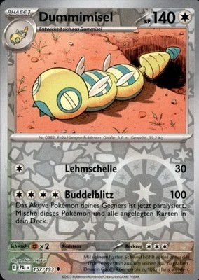 Pokémon Dummimisel Paldea Evolved #157 Reverse Holo