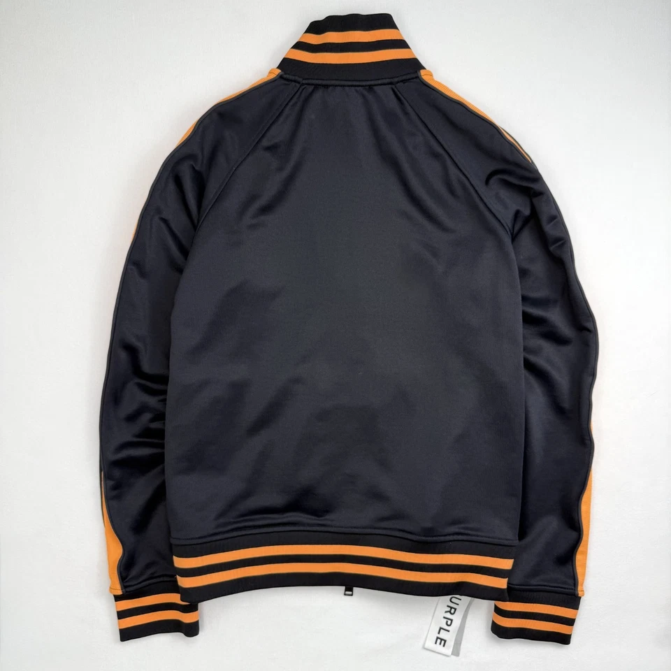 Chaqueta deportiva PURPLE BRAND para hombre talla XL P414 ropa de calle negra naranja cremallera completa Foto 3 de 4