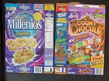 TWO Vintage {General Mills} Millenial Cereal Boxes, RARE! Scooby Doo🔥