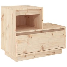 B-Ware | Nachttisch 60x34x51 Cm Massivholz Kiefer Nachtschrank Nachtkonsole