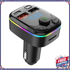 Bluetooth 5.0 Car FM Transmitter Wireless Kit Dual USB Charger MP3 Player Type C