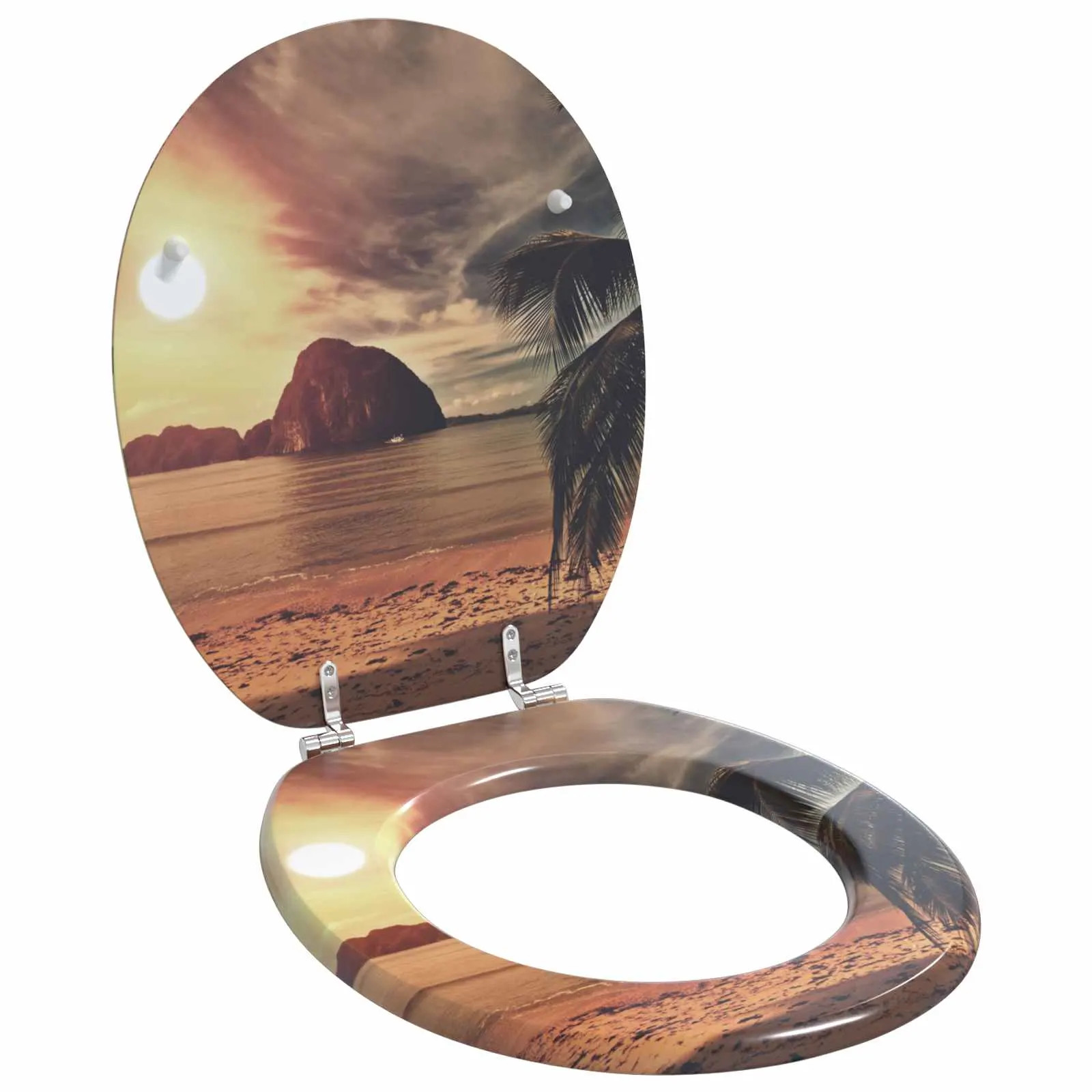 Toilet Seat Orange 44 x 38 cm MDF board vidaXL