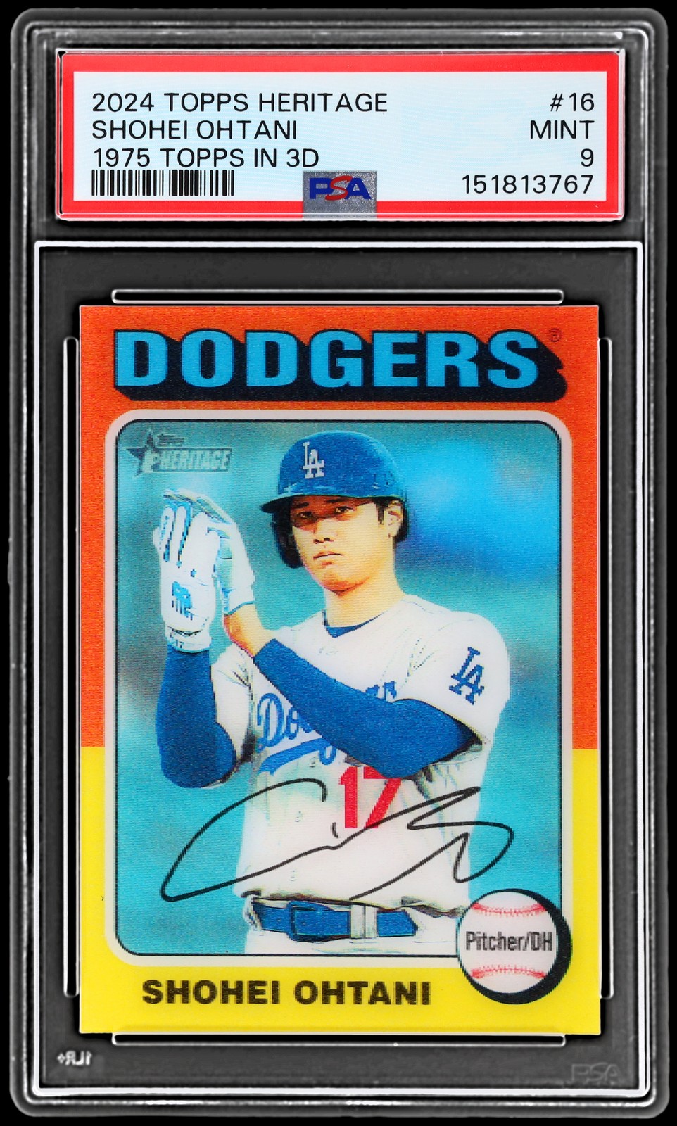2024 Topps Heritage Shohei Ohtani #753D16 PSA 9 '75 Topps In 3d Baseball Mint