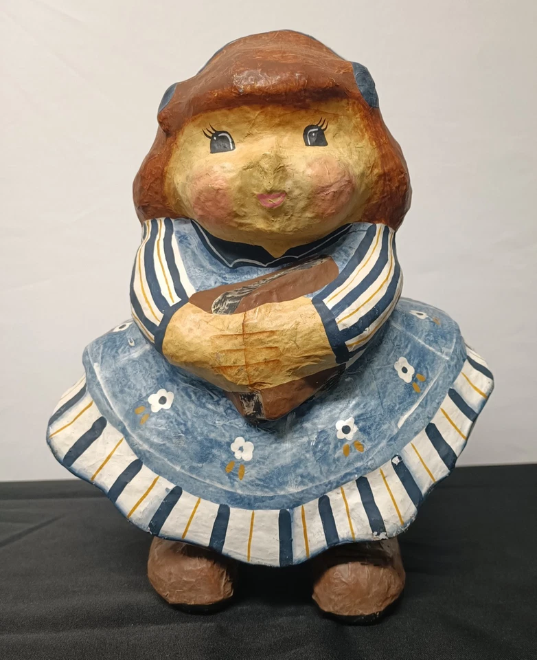 Bambola in cartapesta anni 90 Home Made Vintage 33x26cm Modernariato  - Immagine 2 di 4