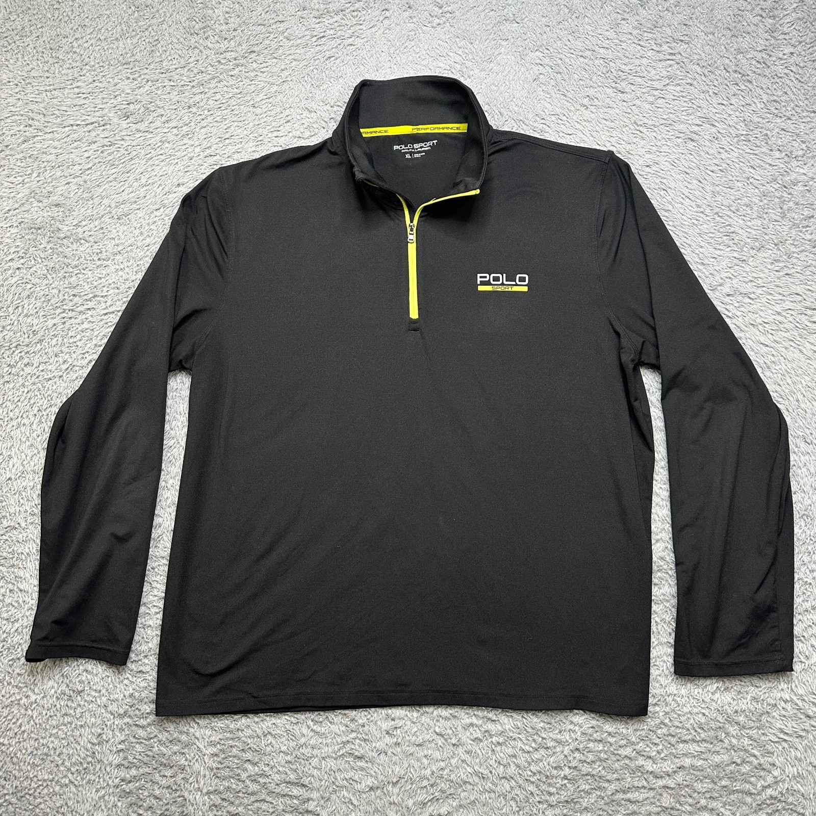 Polo Sport Ralph Lauren Pullover Men XL Black Golf Stretch 1/4 Zip Performance image 2