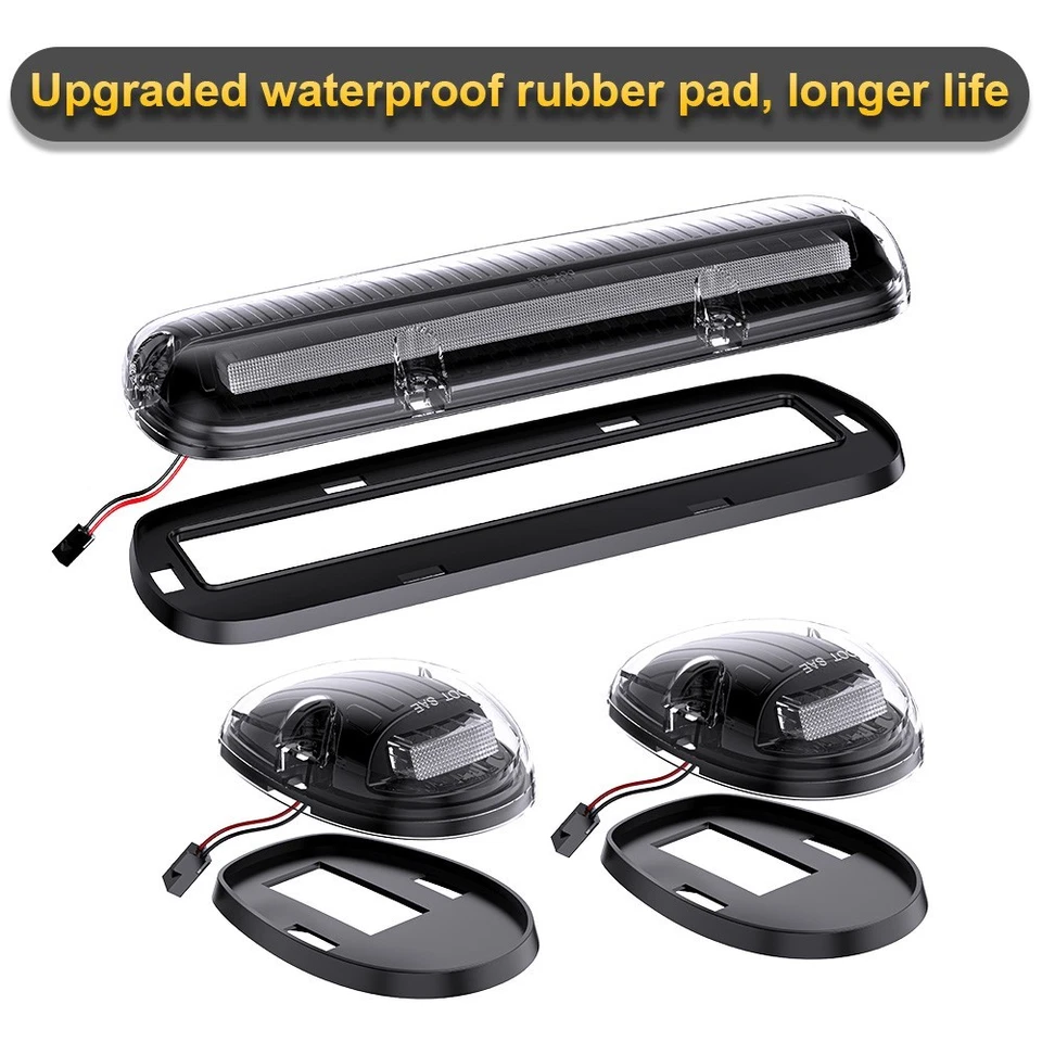 FOR 2000-07 SILVERADO/GMC SIERRA 1500 2500 3500 3PCS LED CAB ROOF RUNNING LIGHTS Foto 4 de 4