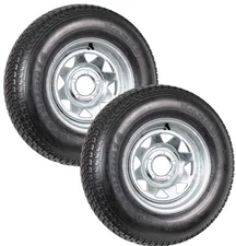 eCustomrim 2-Pk Trailer Tire Galvanized Rim ST215/75D14 LRC 5 Lug on 4.5 Wheel