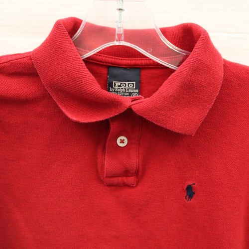 Ralph Lauren Polo Shirt Kids Size 6 Solid Red Cotton Classic Embroidered Logo - Picture 2 of 10