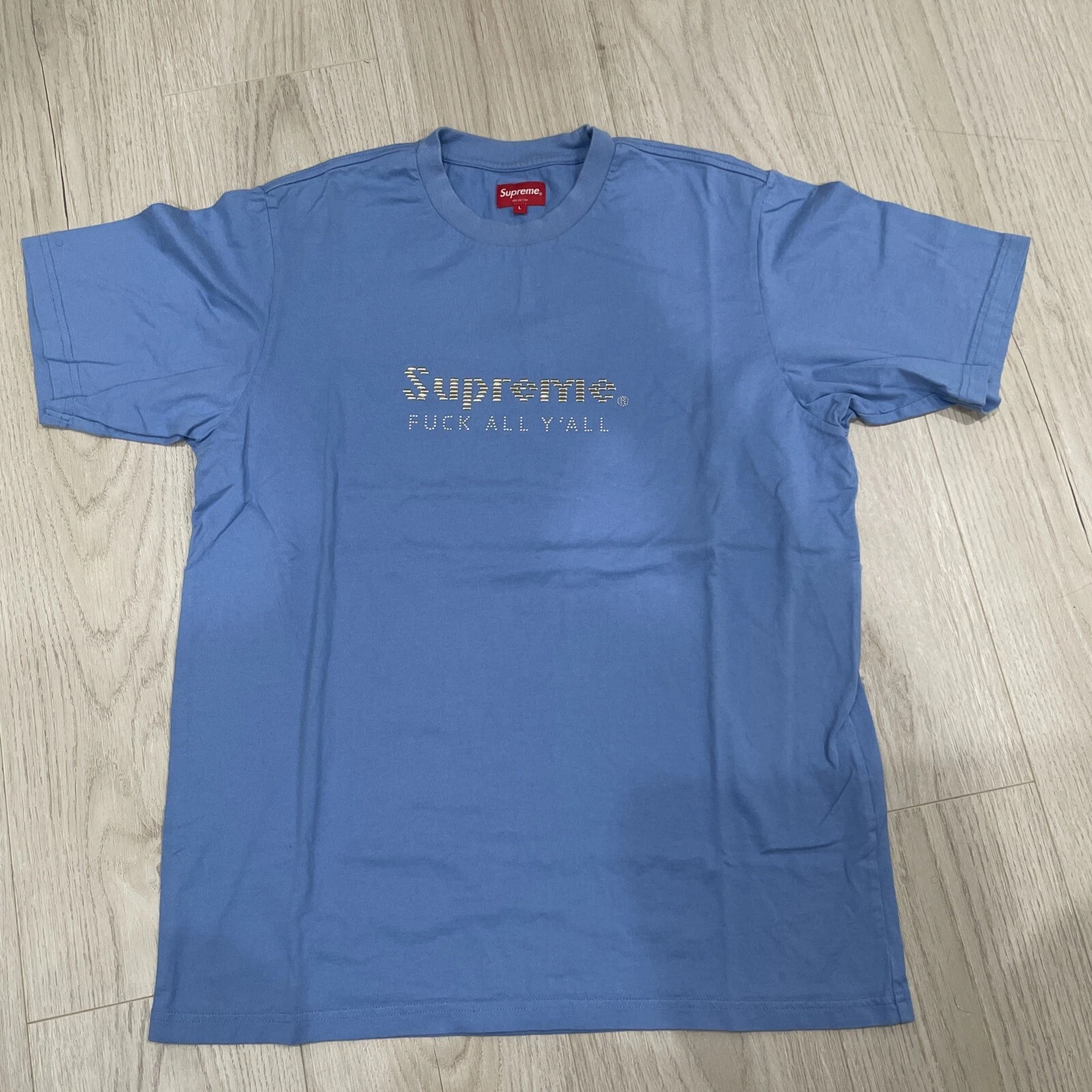 T shirt bleu Supreme Gold Bars   Large
