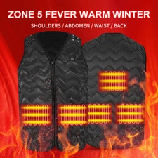 5-Zone Heated Adjustable Vest - Ideal for Winter Outdoor Hiking & Camping