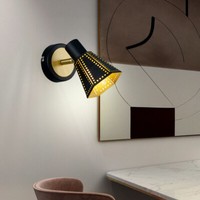 Wandleuchte Wandlampe Spotlampe Schwarz Gold Wohnzimmerlampe Verstellbar Led