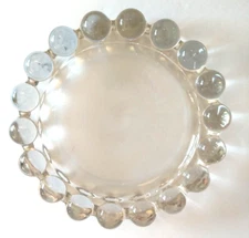 Vintage Boobie Ball Clear Glass Dish Trinket Ashtray Plate 7.5 inch Wide