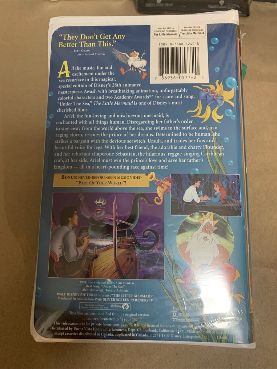 Disney The Little Mermaid (VHS, 1989) for sale online | eBay
