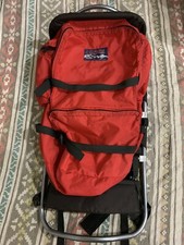 Vintageš„ Jansport Made In USA Hiking Framed Backpack Red Black Silver Unisex US