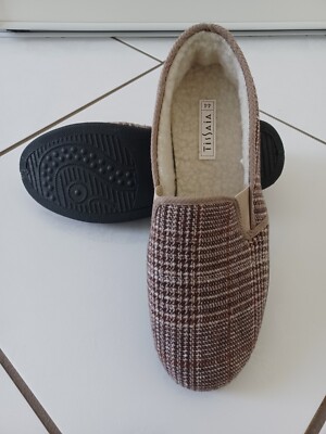 Charentaises Tissaia Pointure 44 - Marron, Semelle Caoutchouc, Neuf Sans Emballage, Pour Homme