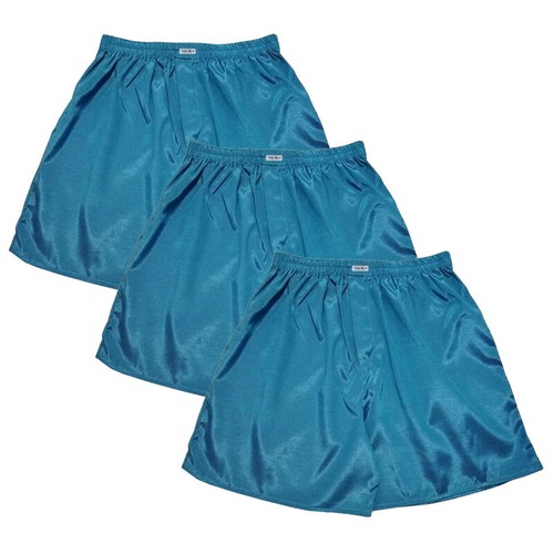 3 Pack Boxer Shorts 20 Solid Colors Mens Thai Silk Blend Underwear Elastic Waist - Picture 70 of 78