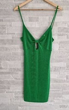 PrettyLittleThing 10 Green Dress Low Cut Back Club Party Wear New Tags