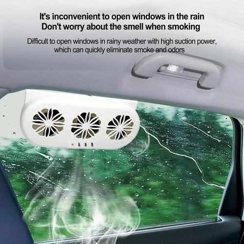 USB/Solar Powered Car Mounted Fan, Window Fan, Car Air Circulation Cooling Fan : - Picture 7 of 24