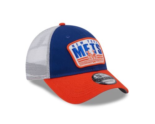 Cappello New York Mets Blu/Arancione New Era Patch Camionista Maglia 9Forty Snap Back - Foto 2 di 7