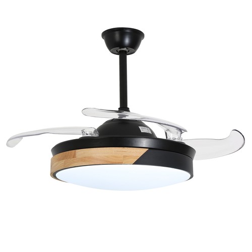 42" Ceiling Fan Light Round Chandelier LED Lamp 2 Color Change With Remote Black - Picture 14 of 19