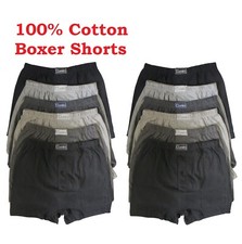 100% Cotton Pack Of 6x 12x Mens Boxer Shorts Extra Soft Button Fly Underwear 