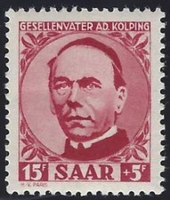 Saarland 1950 ** postfrisch MiNr. 289 Marke 85. Todestag Adolf Kolping
