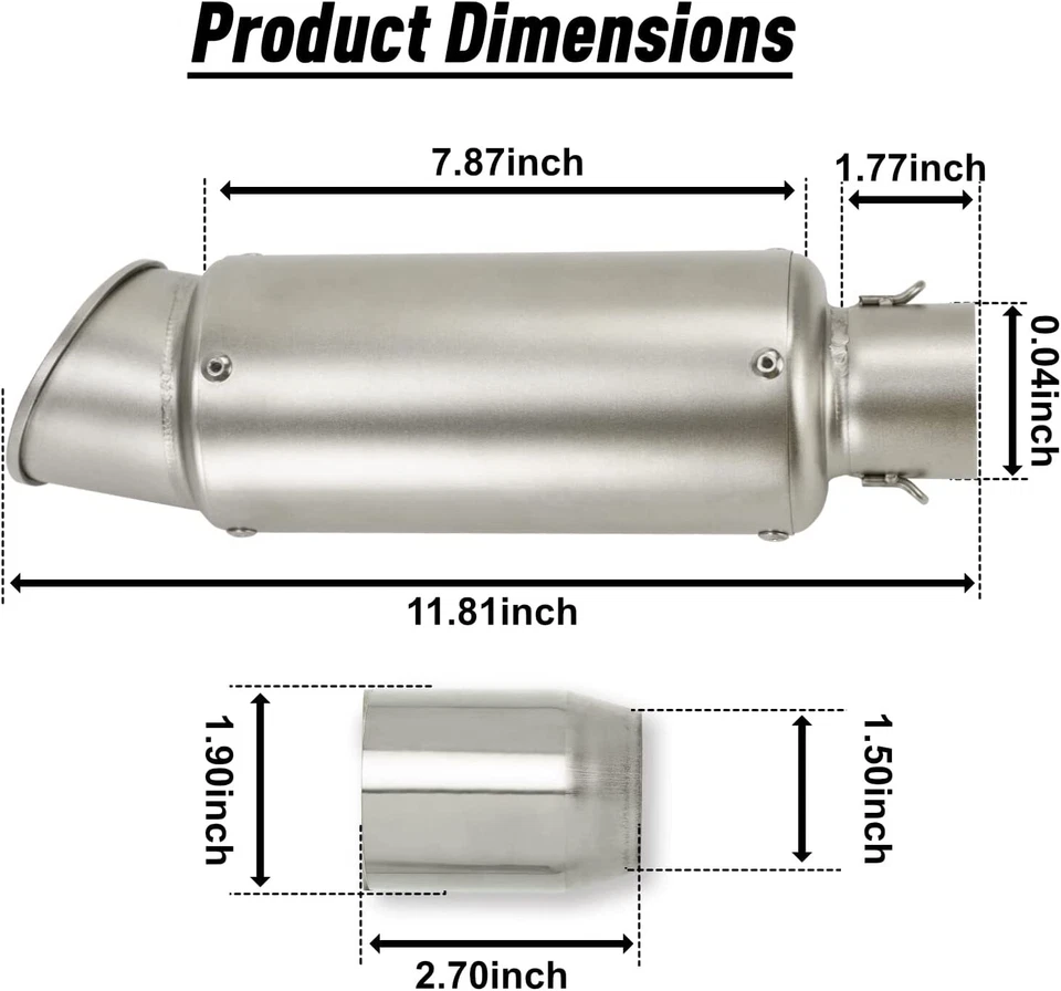 Tubo silenciador de escape universal para motocicletas 38-51 mm para HONDA SUZUKI DUCATI Foto 3 de 4