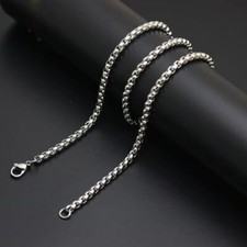 Pure Titanium Chain Necklace 3mm Wide Lightweight Anti-allergy Women Men Jewelry
