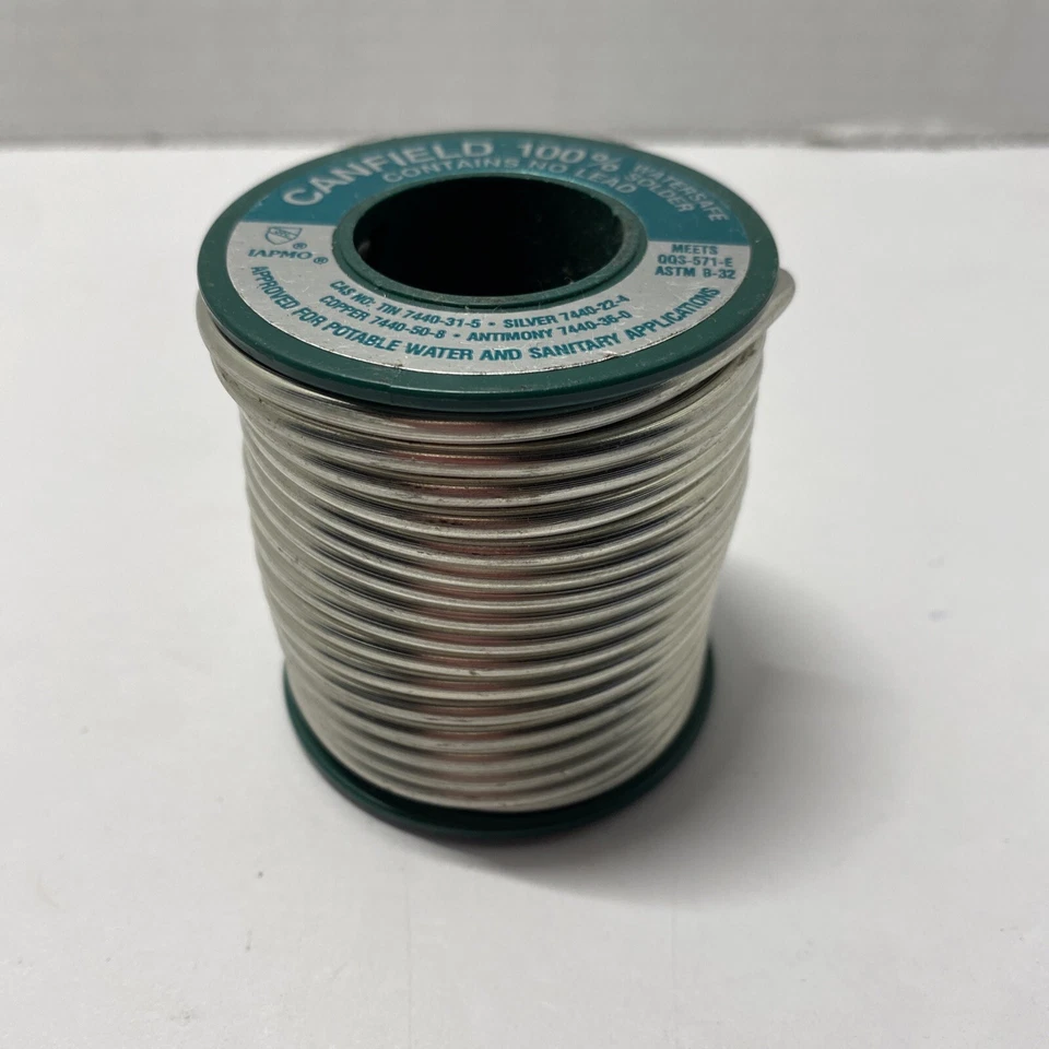 Carrete Canfield 100 % resistente al agua sin plomo 0,125 pulgadas de diámetro Lote de 3 Soldaduras Plata Nuevas Foto 3 de 4