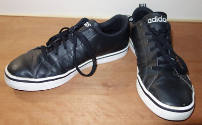 Adidas Cloudfoam Advantage Mens Size 8 US Black Leather Shoes Sneakers F36431