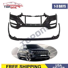 Primed Front Lower Upper Bumper Cover Fascia For 2019 2020 2021 Hyundai Tucson